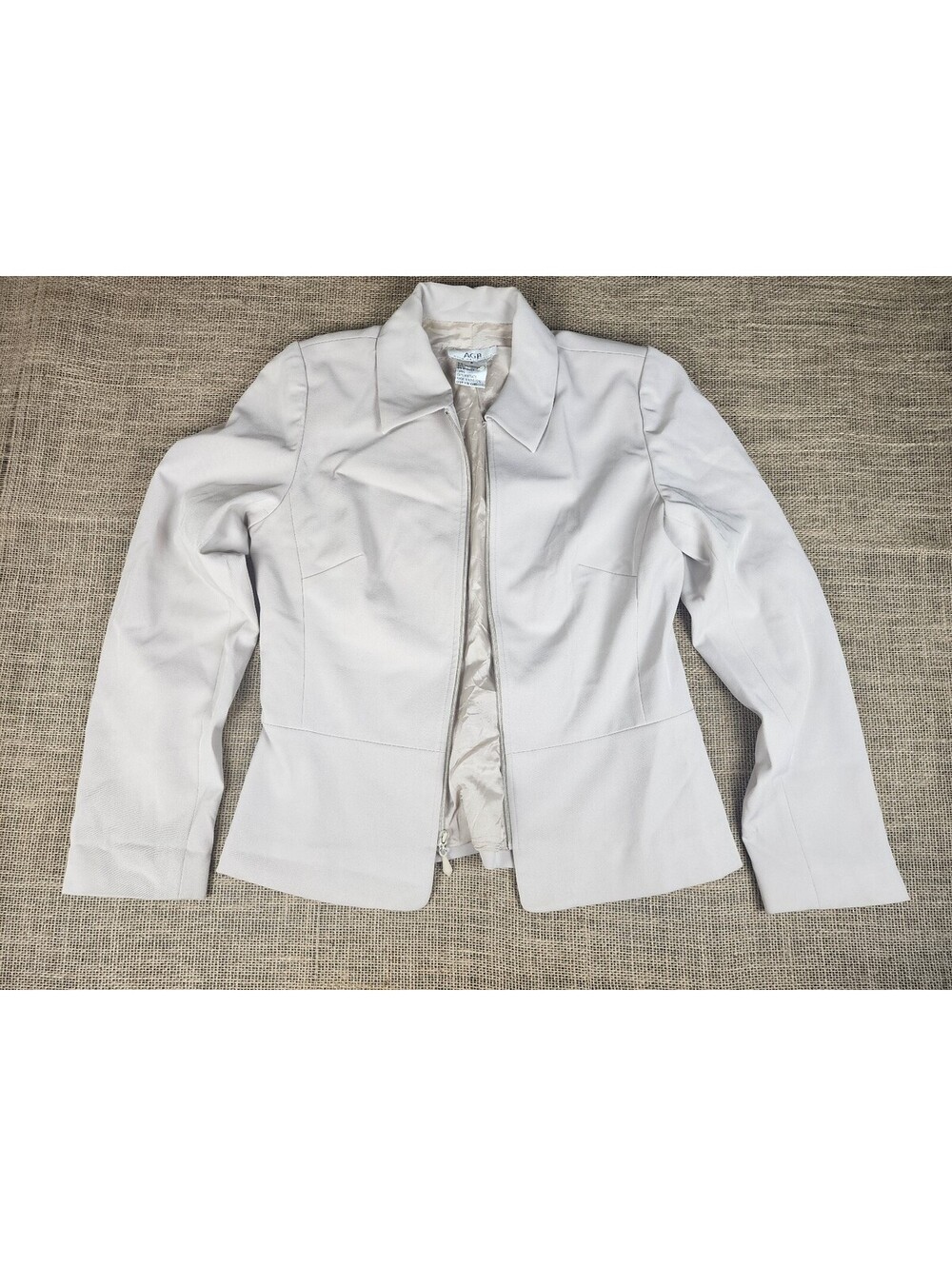 AGB Byer California Beige Women's Suit Jacket Blazer Work Career Holiday Size 6
